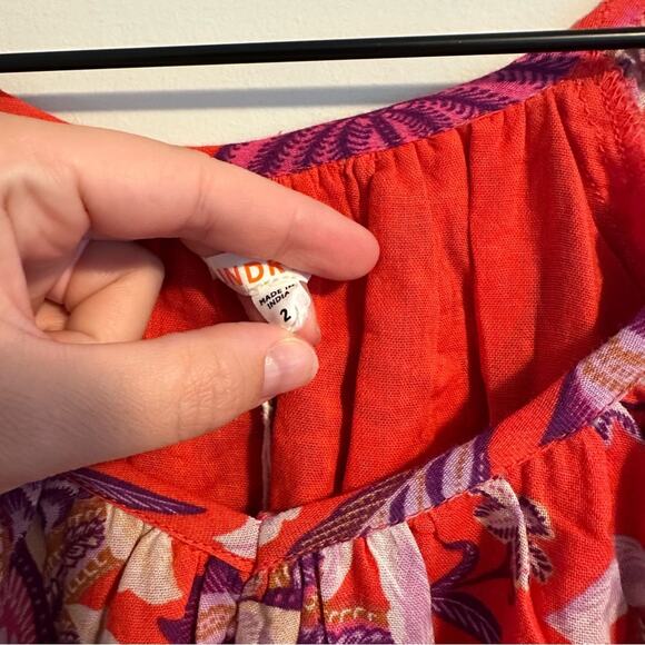 NWT Tuckernuck Sundry Red Cotton Floral Maxi Dress M/L - Picture 5 of 15